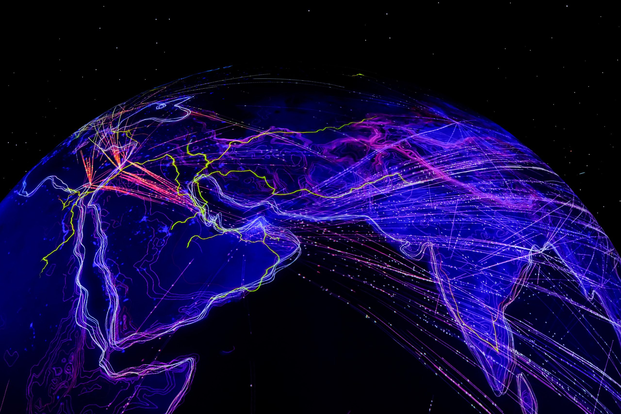 Lightshow in Dubai showing how the world is evolving